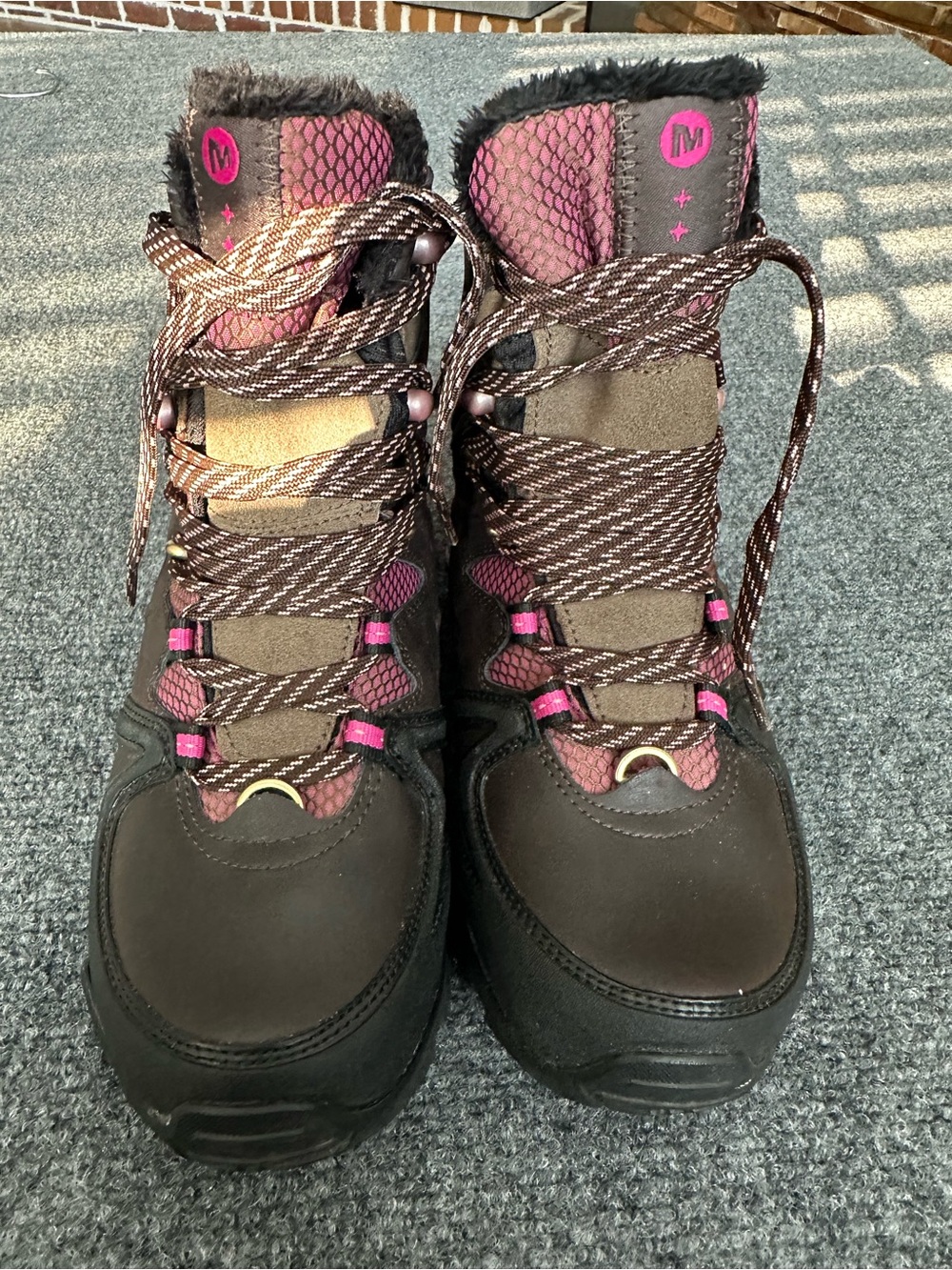 Merrell Brown and Pink Women's Winter Hiking Boots